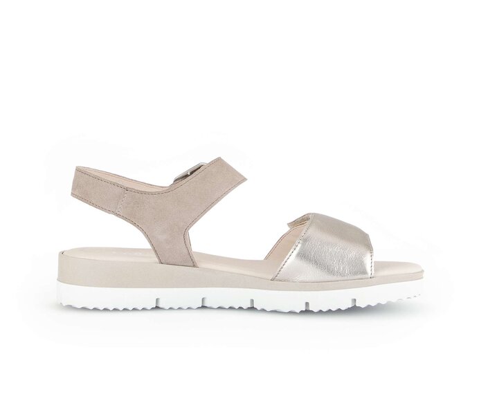 Gabor Riemchensandale Beige - Materialmix Leder