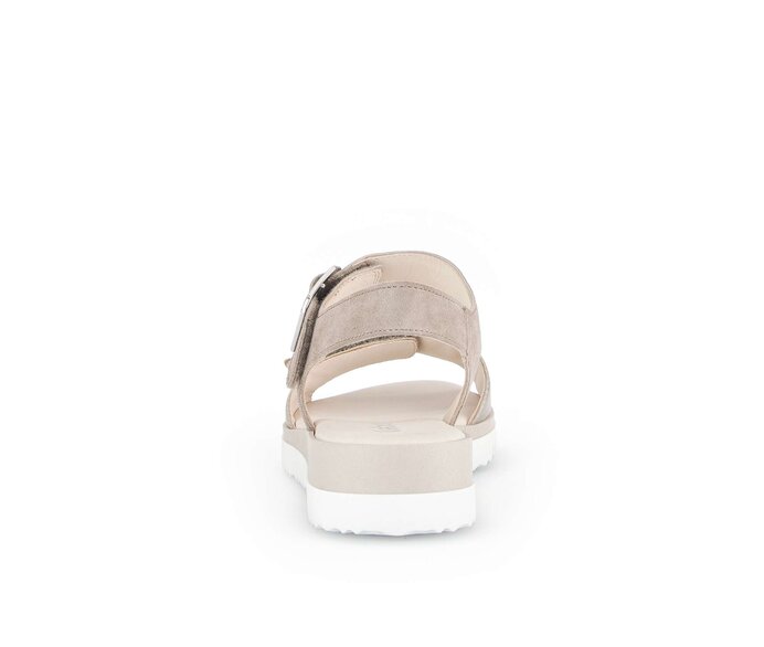 Gabor Riemchensandale Beige - Materialmix Leder