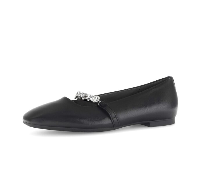 Gabor Eleganter Ballerina Schwarz - Glattleder