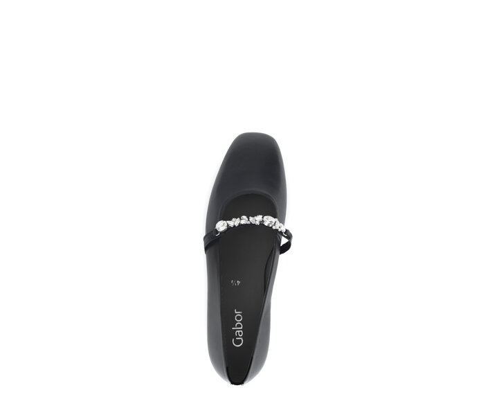 Gabor Eleganter Ballerina Schwarz - Glattleder