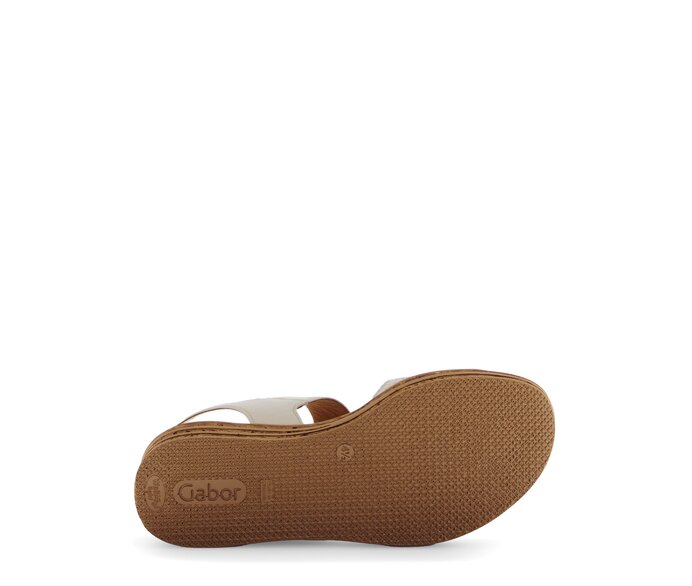 Gabor Plateau Sandale Beige - Glattleder