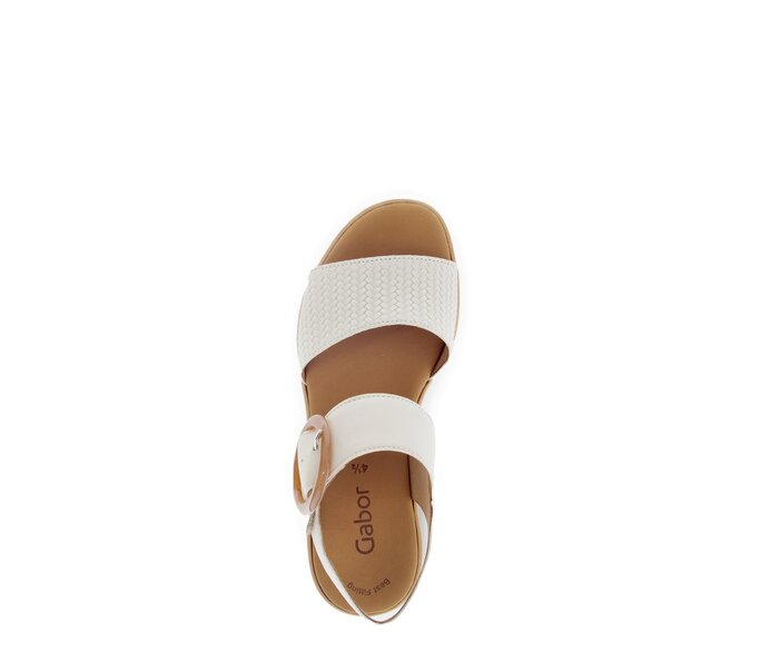 Gabor Plateau Sandale Beige - Glattleder