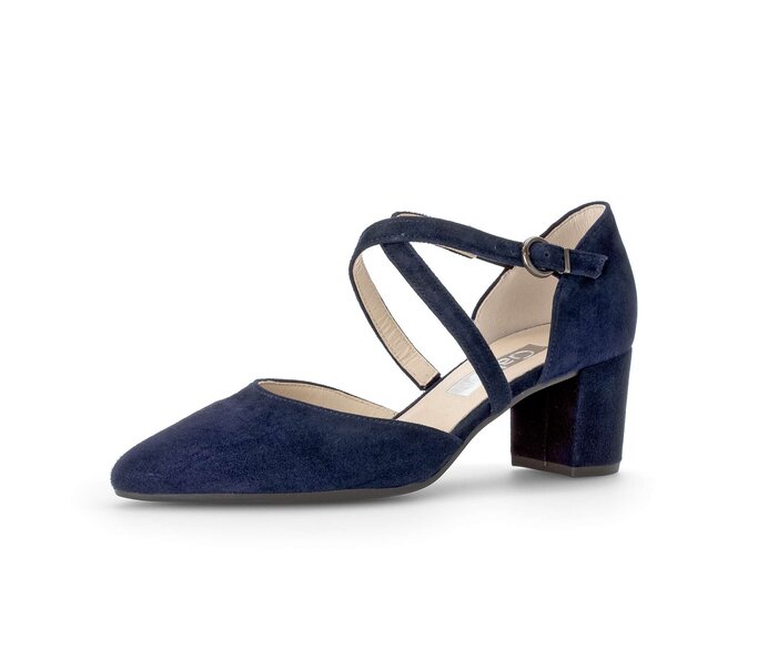 Gabor Spangenpumps Blau - Rauleder