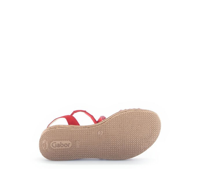Gabor Plateau Sandale Rot - Materialmix Leder/Lederimitat