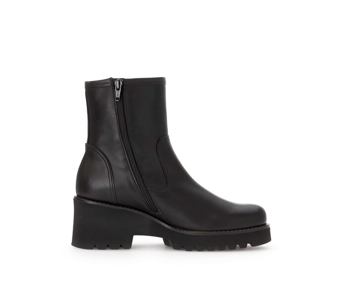 Gabor Plateau Stiefelette Schwarz - Glattleder