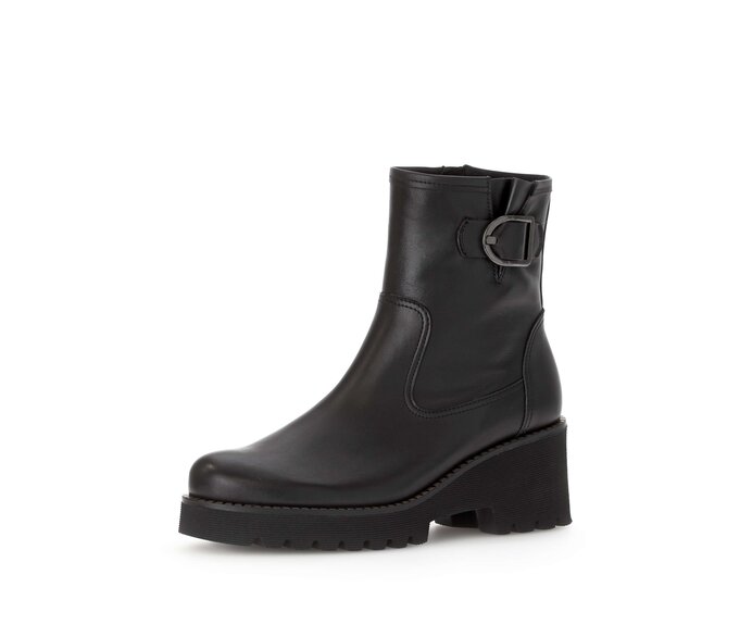 Gabor Plateau Stiefelette Schwarz - Glattleder