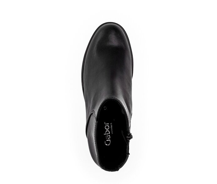 Gabor Plateau Stiefelette Schwarz - Glattleder