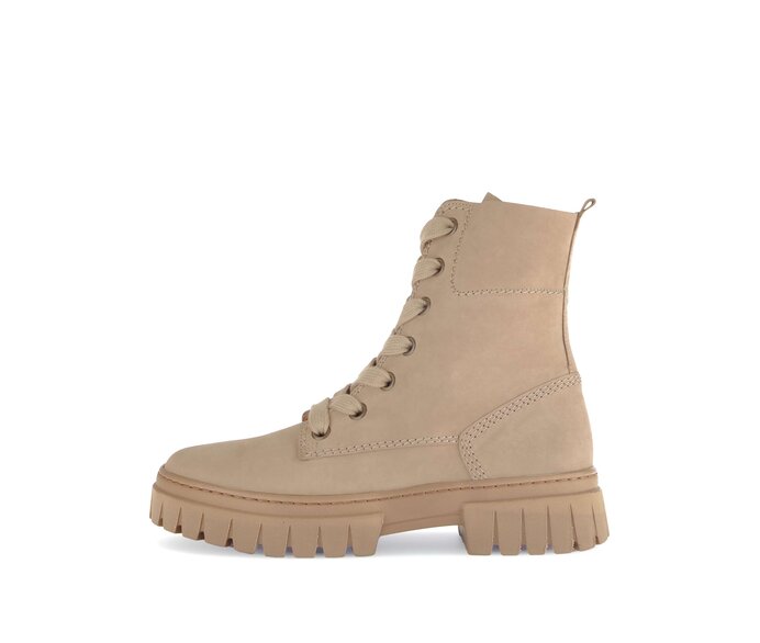Gabor Schnürstiefelette Beige - Rauleder