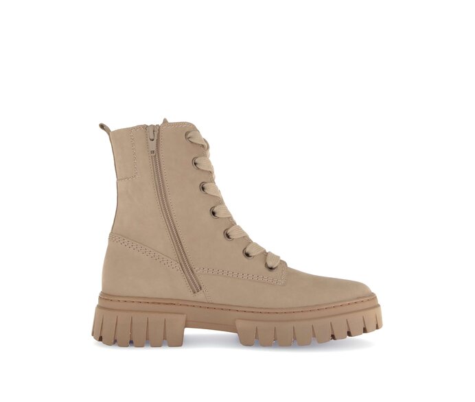 Gabor Schnürstiefelette Beige - Rauleder
