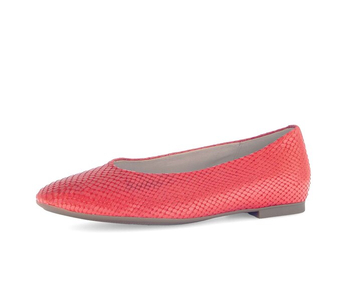 Gabor Eleganter Ballerina Rot - Leder Reptiloptik