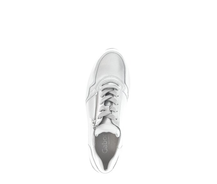 Gabor Sneaker Low Silber - Materialmix Leder