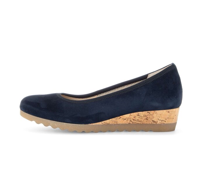 Gabor Keilpumps Blau - Rauleder