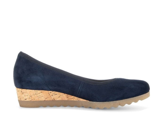 Gabor Keilpumps Blau - Rauleder