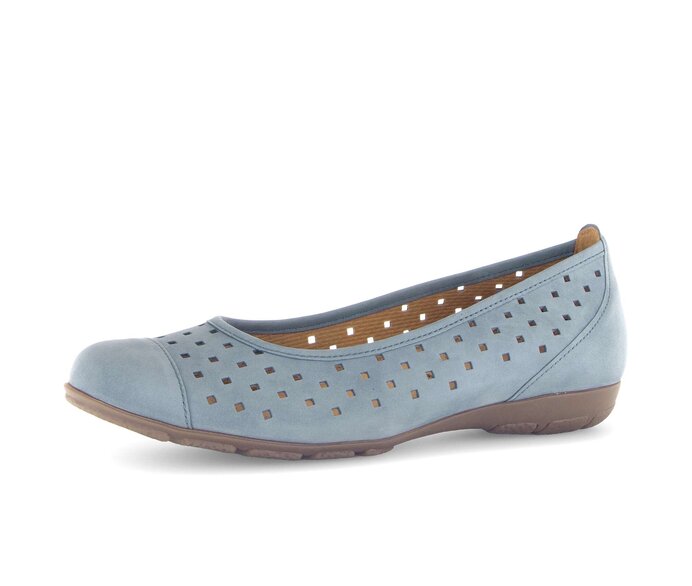 Gabor Sportliche Ballerina Blau - Rauleder