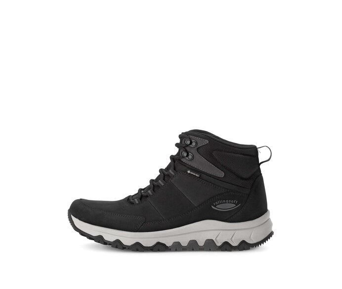Gabor Rollingsoft Boot Schwarz - Materialmix Leder/Textil