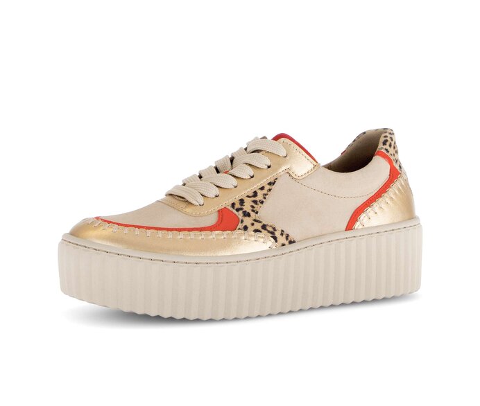 Gabor Sneaker Low Beige - Materialmix Leder