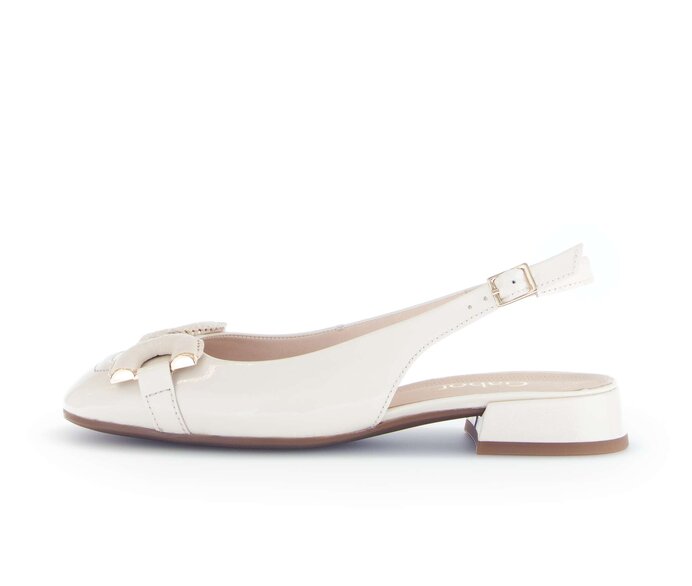 Gabor Slingpumps Creme - Lackleder