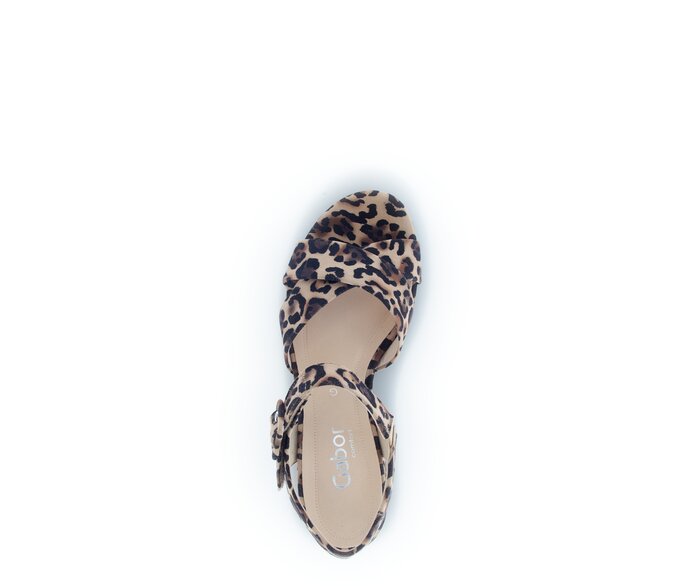 Gabor Riemchensandale Beige - Rauleder