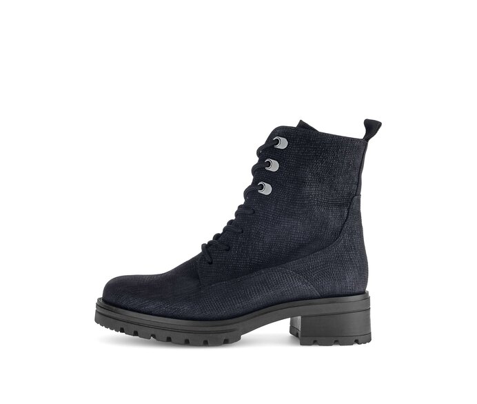 Gabor Schnürstiefelette Blau - Leder Reptiloptik