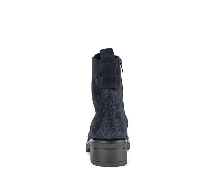 Gabor Schnürstiefelette Blau - Leder Reptiloptik