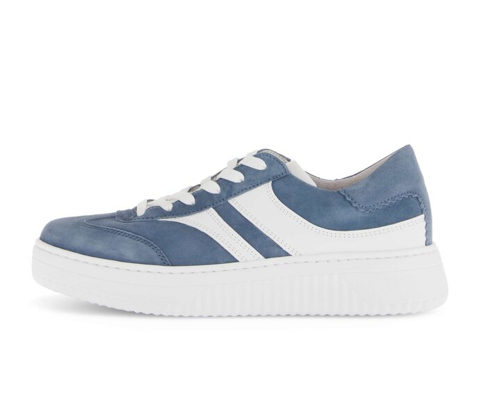 Gabor Sneaker Low Blau - Materialmix Leder