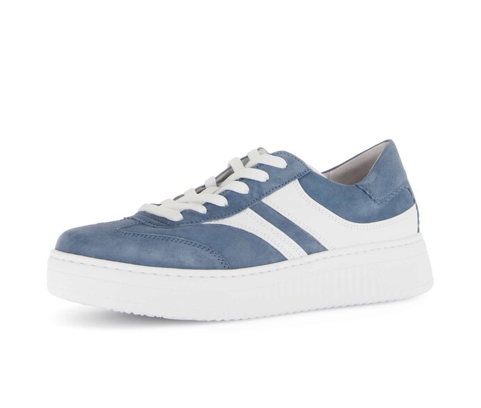 Gabor Sneaker Low Blau - Materialmix Leder
