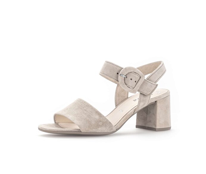 Gabor Riemchensandale Beige - Rauleder