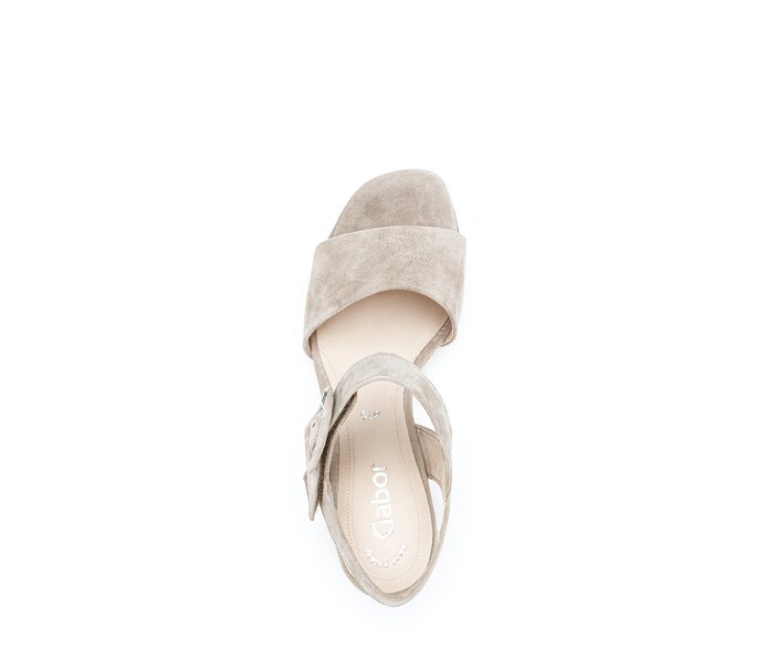 Gabor Riemchensandale Beige - Rauleder