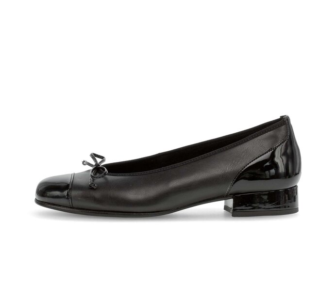 Gabor Eleganter Ballerina Schwarz - Materialmix Lederimitat