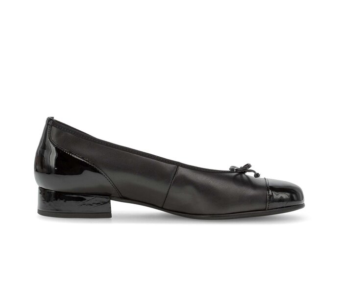 Gabor Eleganter Ballerina Schwarz - Materialmix Lederimitat