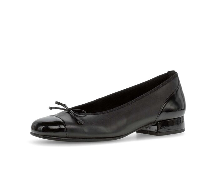 Gabor Eleganter Ballerina Schwarz - Materialmix Lederimitat