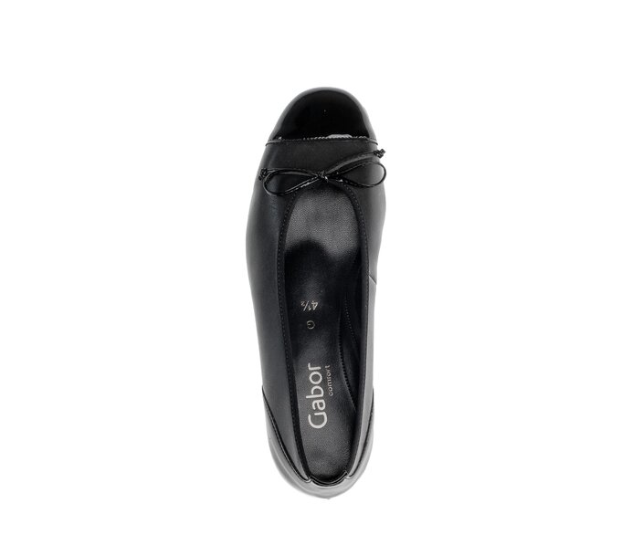 Gabor Eleganter Ballerina Schwarz - Materialmix Lederimitat
