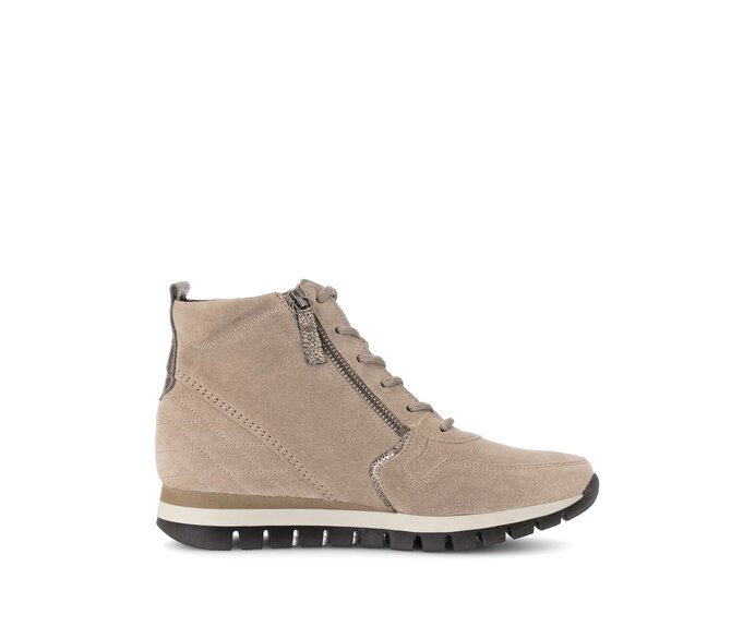 Gabor Schnürstiefelette Beige - Materialmix Leder
