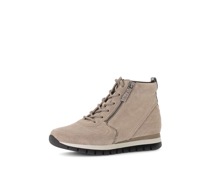 Gabor Schnürstiefelette Beige - Materialmix Leder