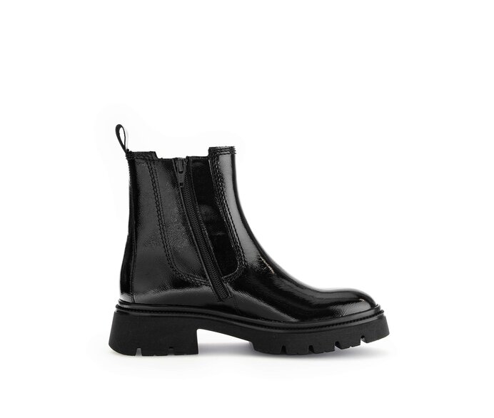 Gabor Chelsea Boot Schwarz - Lackleder