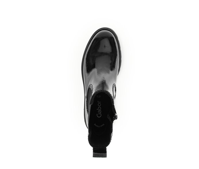 Gabor Chelsea Boot Schwarz - Lackleder