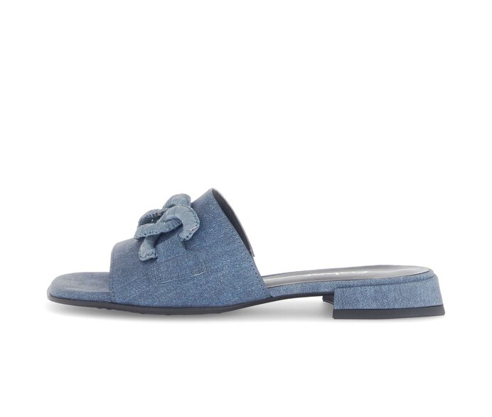 Gabor Pantolette Blau - Materialmix Leder