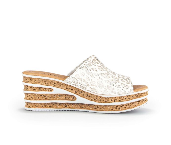 Gabor Pantolette Gold - Leder Reptiloptik