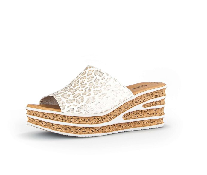 Gabor Pantolette Gold - Leder Reptiloptik