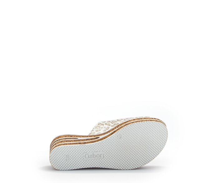 Gabor Pantolette Gold - Leder Reptiloptik
