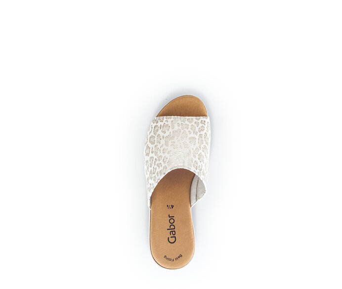Gabor Pantolette Gold - Leder Reptiloptik