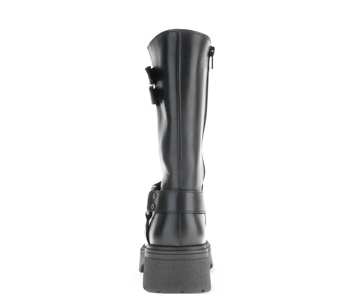 Gabor Biker Boots Schwarz - Glattleder