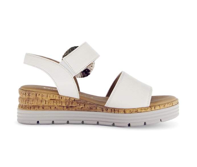 Gabor Riemchensandale Creme - Glattleder