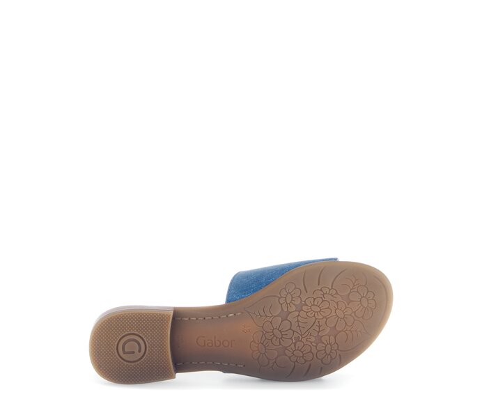 Gabor Pantolette Blau - Materialmix Leder
