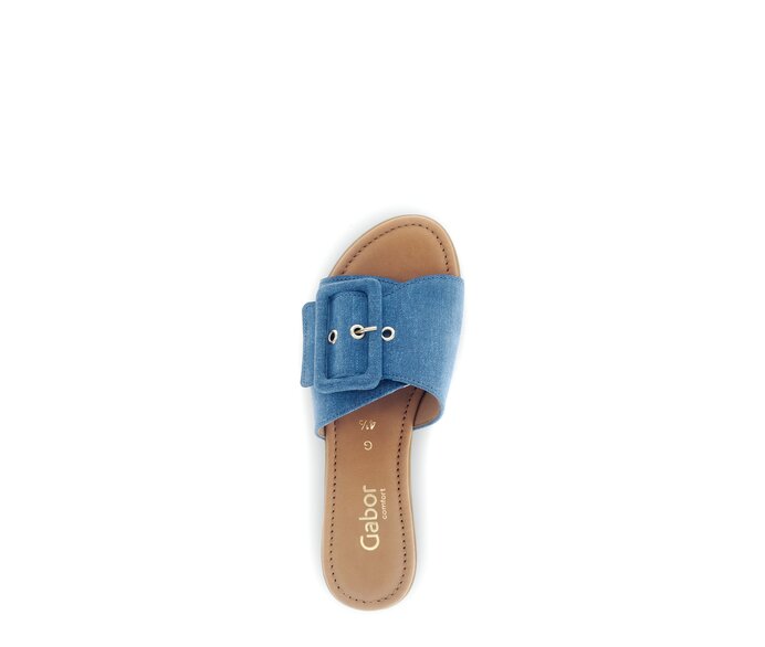 Gabor Pantolette Blau - Materialmix Leder