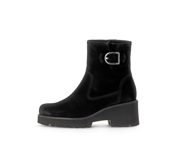 Gabor Plateau Stiefelette Schwarz - Rauleder