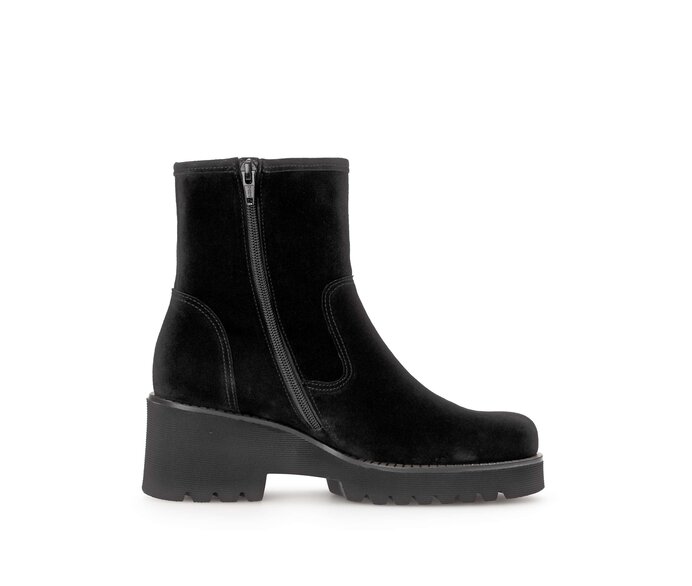 Gabor Plateau Stiefelette Schwarz - Rauleder