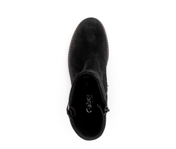 Gabor Plateau Stiefelette Schwarz - Rauleder