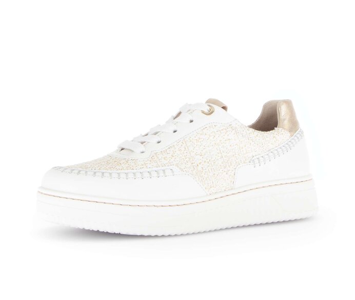 Gabor Sneaker Low Creme - Materialmix Leder/Lederimitat