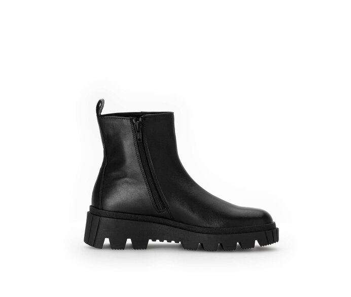 Gabor Plateau Stiefelette Schwarz - Glattleder